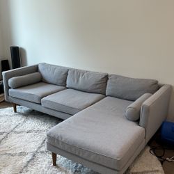 West Elm sectional couch 89”