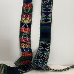 VTG:Handwoven Guatemalan Faja/Belt/Sash with Mayan Designs 6ft