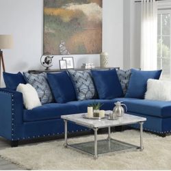 Yumiko 6 Piece Velvet Sectional Couch 