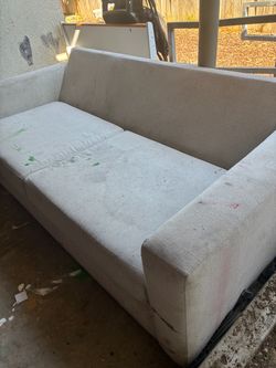 Light Gray Fabric Two-Seat Sofa