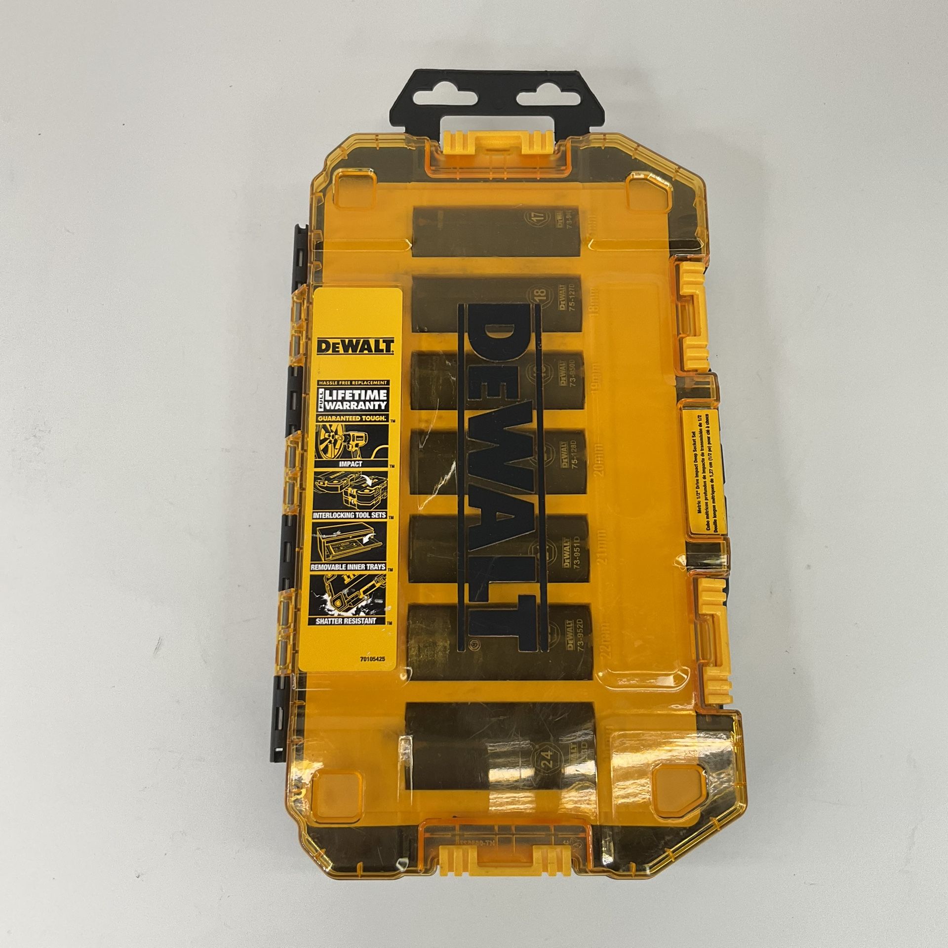 DeWalt Metric 1/2” Drive Impact Deep Socket Set