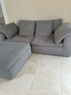 Nixon Light Gray Fabric 2-piece Modular Sofa (City Furniture)