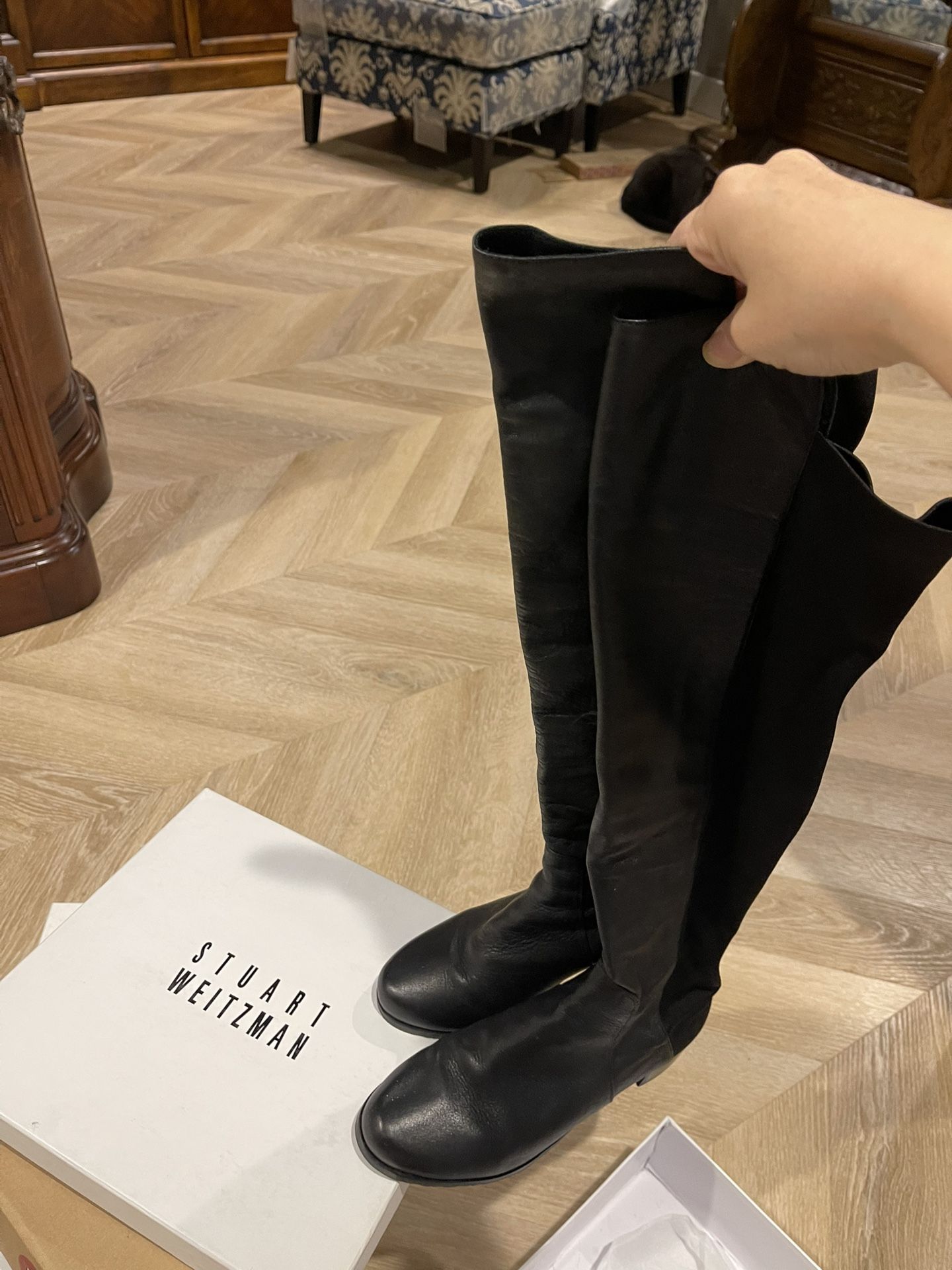 Stuart Weitzman black over-the-knee boots