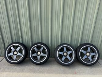 Sport Max Racing Rims With Pirelli Pzero Nero Tires 5 Lug Universal (Came off a MazdaSpeed 3)