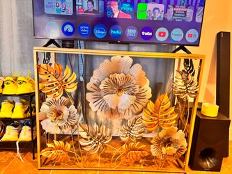 Large Metal Floral TV stand