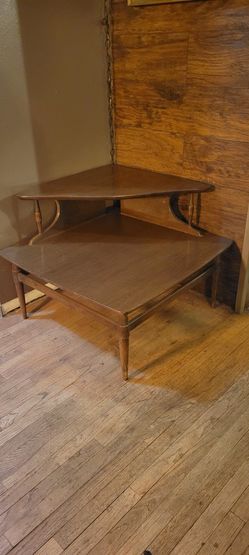Midcentury Two Tiered Corner Table