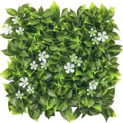 Luyue 12pcs 10"×10" Artificial Grass Wall Panels Greenery Wall Backdrop Flower Hedge Panel Green Grass Decor Privacy Screen Backdrop