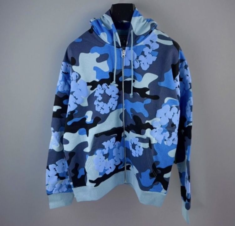 Denim Tears Hoodie Blue Camo
