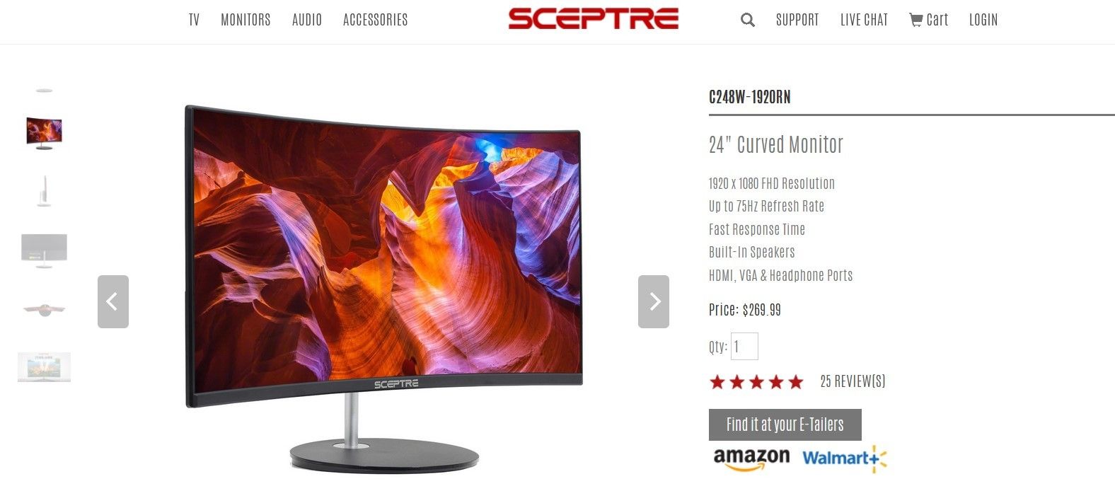 Sceptre Curved Monitor  C248W-1920RN
