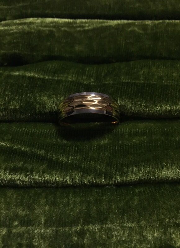 Men's gold ip plated stainless steel wedding band