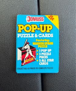 1988 Donruss All-Stars Pop-Up Puzzle & Cards Wax Pack Warren Spahn NOS
