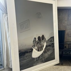 black & white models in Malibu framed