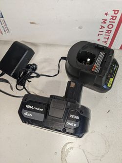Ryobi 18 Volt Battery With Charger For Amp
