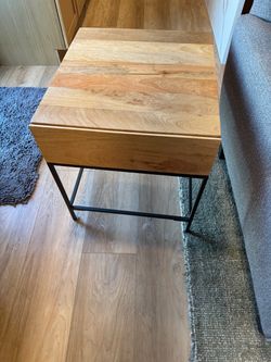 West Elm Industrial Solid Wood Storage Side Tables – $200 Each
