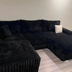 Sectional couch ottoman couch