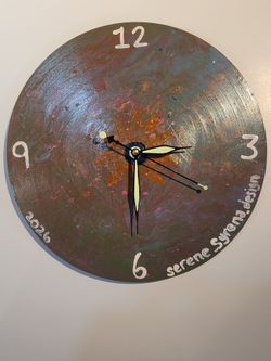 Record Wall Clock - Handpainted
