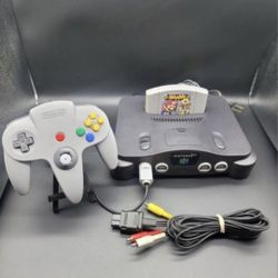 Nintendo 64 System With Super Smash Bros. Game ( Tested & Working  ) 