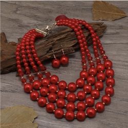 Faux Pearl Decor Jewelry Set