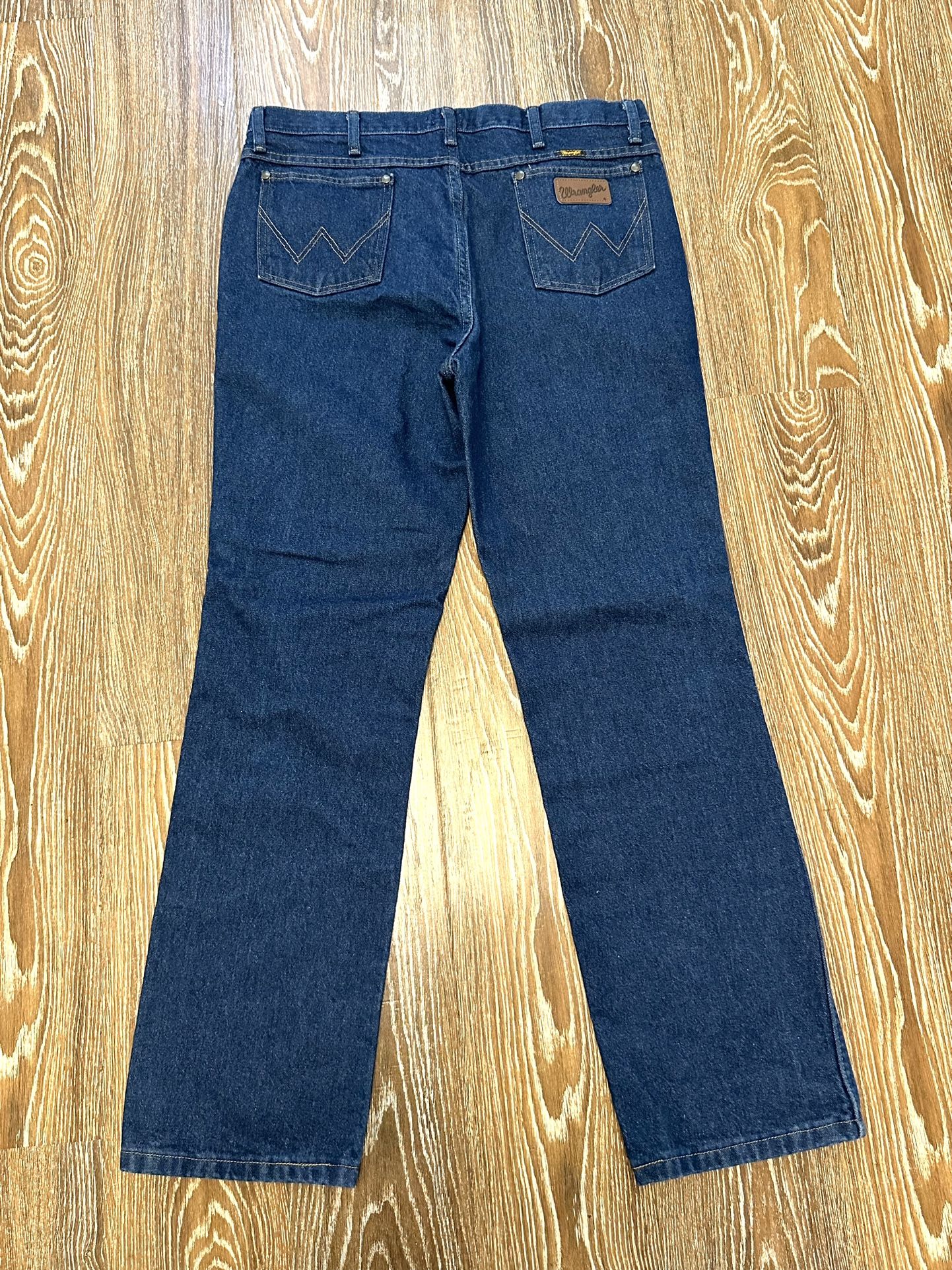Wrangler Jeans Mens 36x32 Blue Cowboy Boot Cut Classic Fit Rodeo