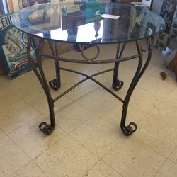 Large Metal Glass Table