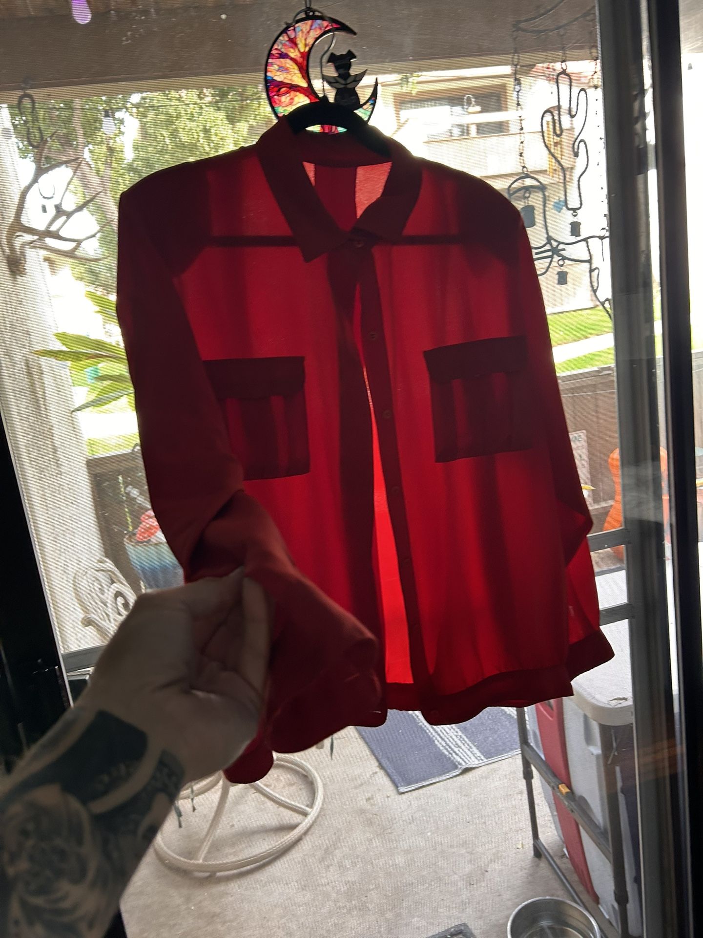 Woman’s. Silk Long Sleeve Bottom Down Blouse