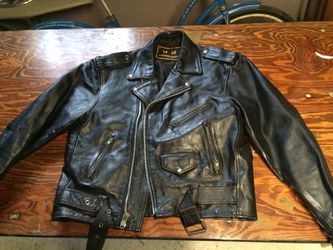Men's leather biker jacket