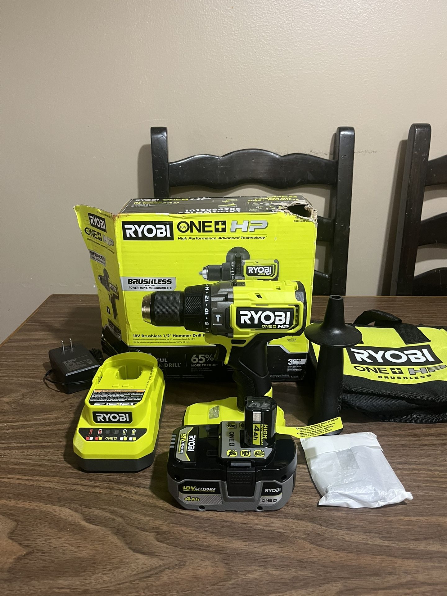 Ryobi 18v ONE+ HP Brushless 1/2” Hammer Drill Kit