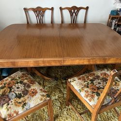 Antique Dining Room Table And 6 Chairs