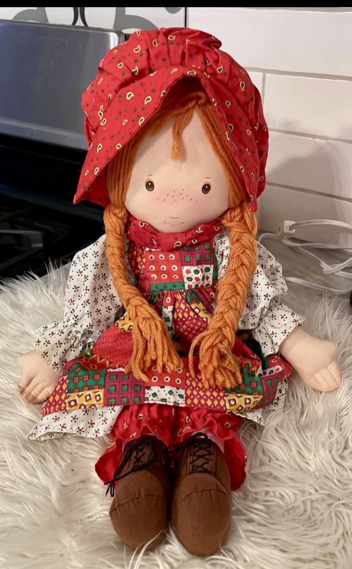 Vintage 1988 Holiday Holly Hobbie Collector's Edition Rag Doll