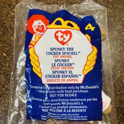Vintage TY Spunky The Cocker Spaniel McDonald’s Happy Meal Toy 1999 Sealedo