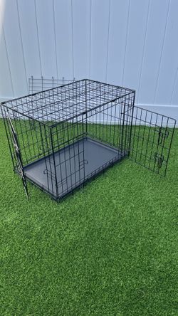 Double Door Foldable Pet Crate / Cage / Kennel (30”L X 19”W X 21” H)