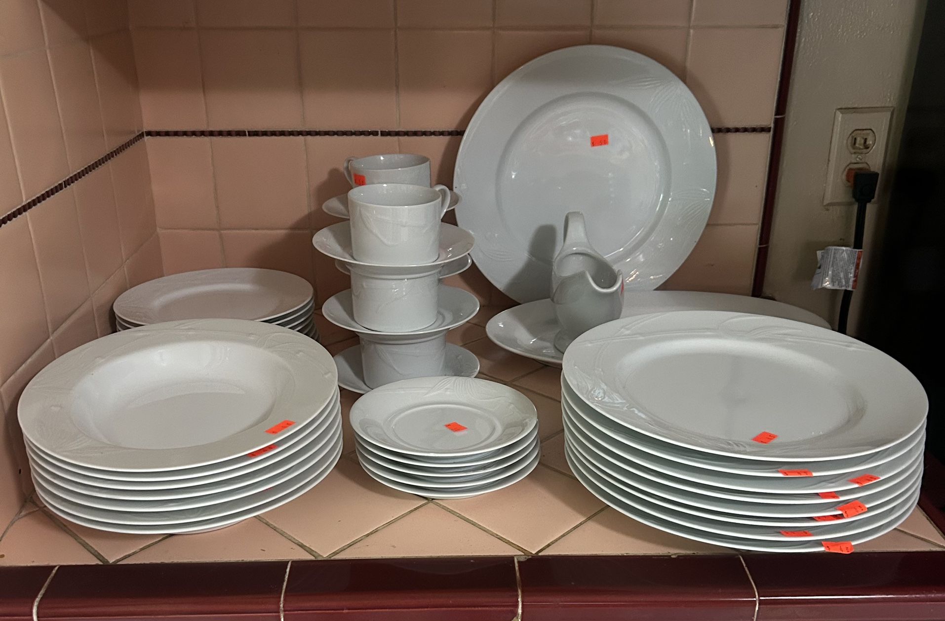 Set Of 8 Studio Nova Fine China Bamboo White