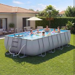 Large Swimming Pool for Backyard, Gray