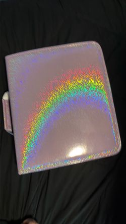 Glittery pink zipper binder