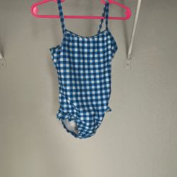 Blue Checkered Swimsuit 3T