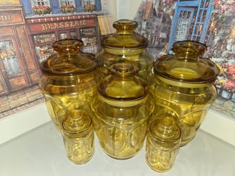 70s Amber canisters