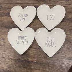 Rae Dunn Wedding Heart Plates 