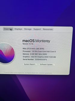 iMac 21.5 2015 Monterey OS