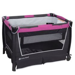 Baby Trend Retreat Portable Nursery Center Playard with Bassinet and Changing Table, Purple
