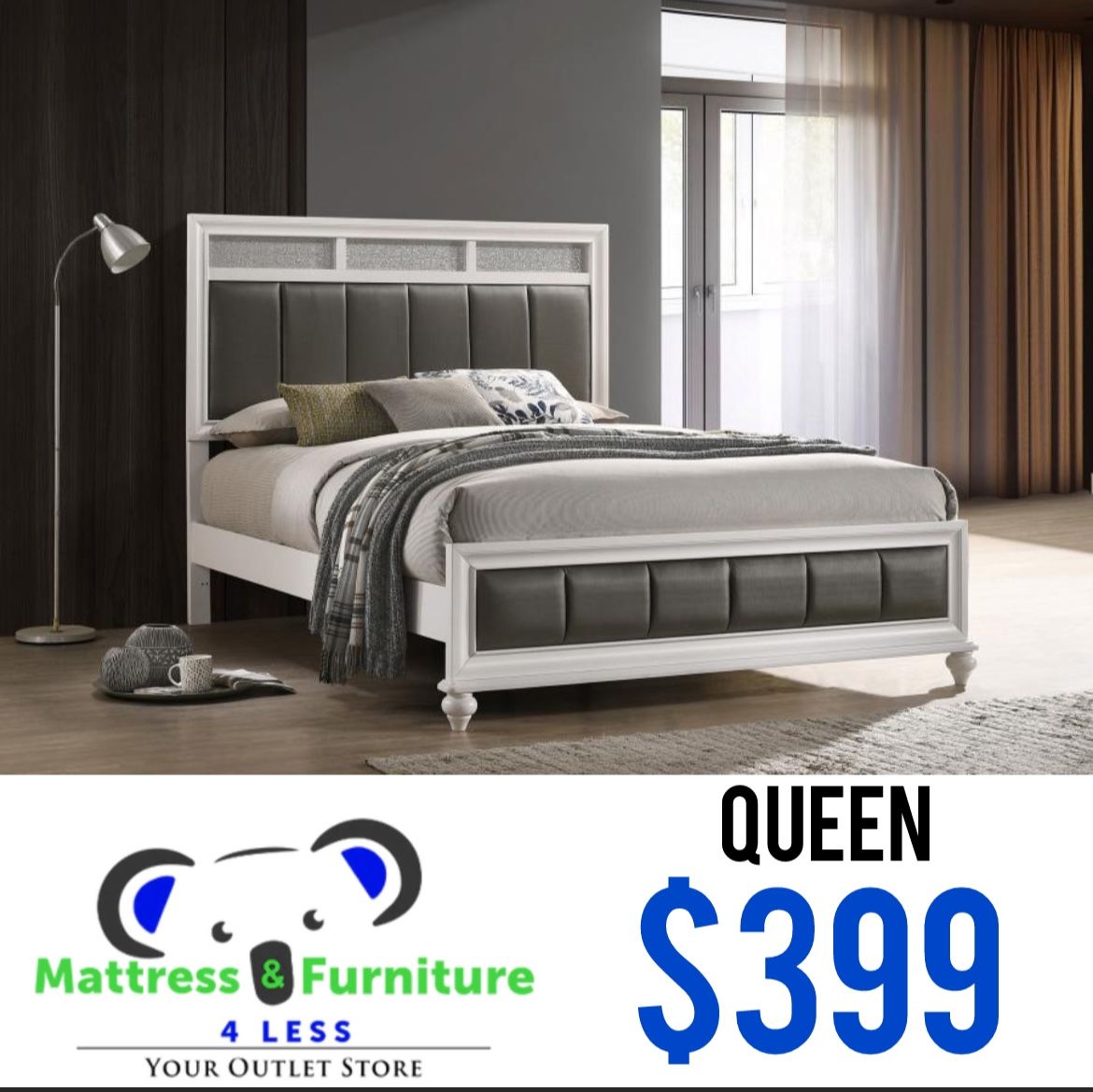 Barzini Wood Queen Panel Bed