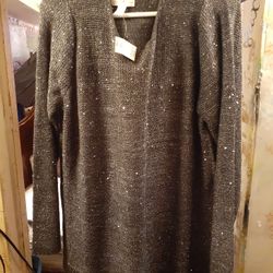 Jaclyn Smith Collection Womens Sequin Sweater