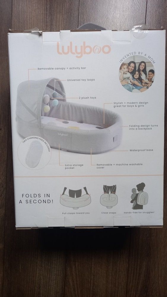 Lulyboo Portable Bassinet Lounge Indoor Outdoor  New 