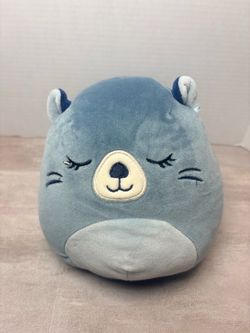 Squishmallows  River Blue Beaver Plush 7.5 “ Closed Eyes Navy Tail Soft Stuffed Animal