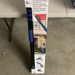 12 FT EXTENSION POLE WITH ACCESSORIES ATTACHMENT 20 FT HIGH REACH NIB