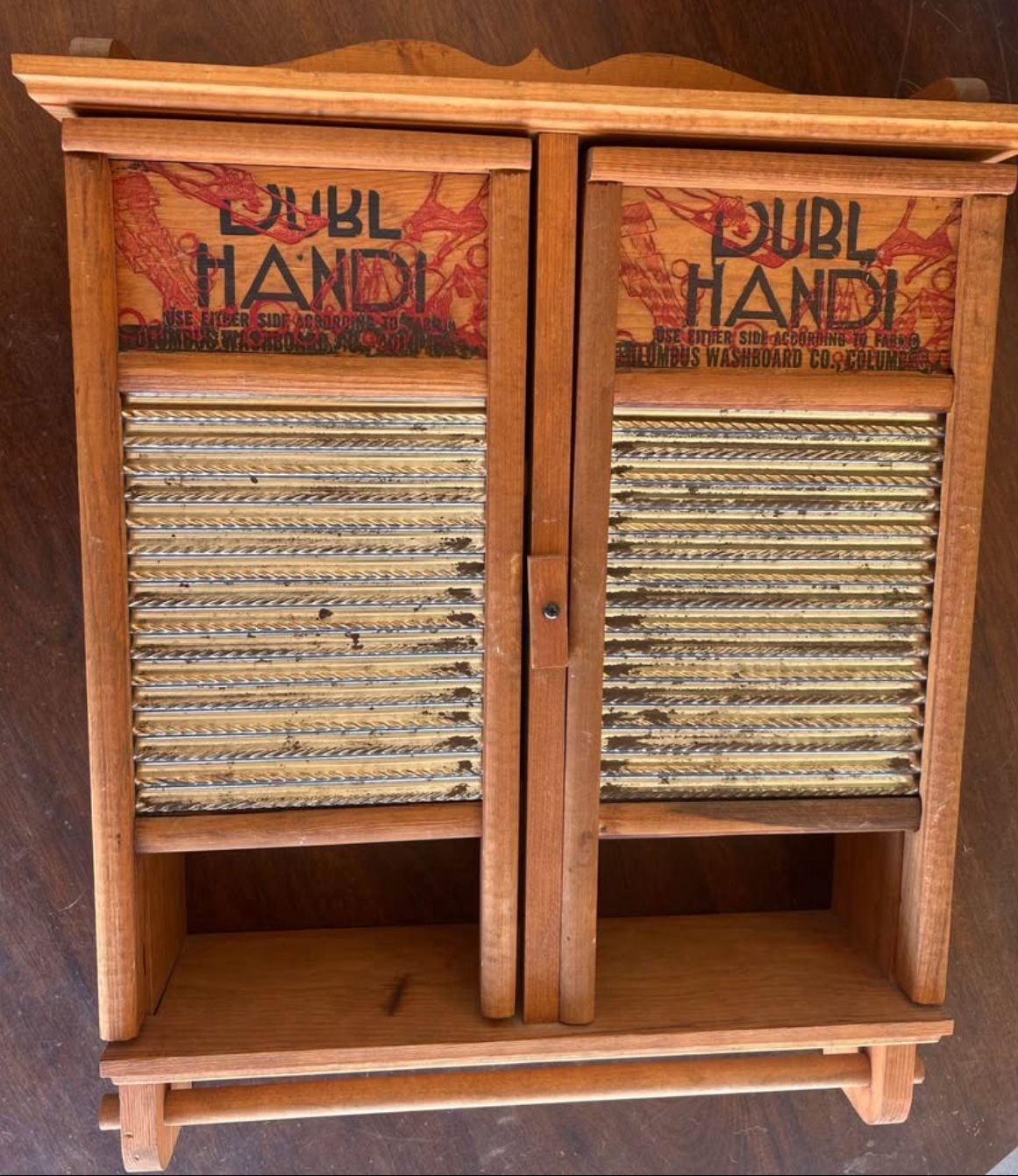 Vintage DUBL HANDI Washboard Cabinet – Rustic Farmhouse Decor