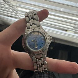 Vintage Fossil Blue Men's Watch Am-3486 40mm