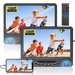 FELEMAN 12.5" Portable DVD Player for Car-Dual Screen- Excellent Condition