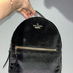 Kate Spade Black Velvet Mini Backpack