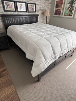 Full size bed frame and mattress