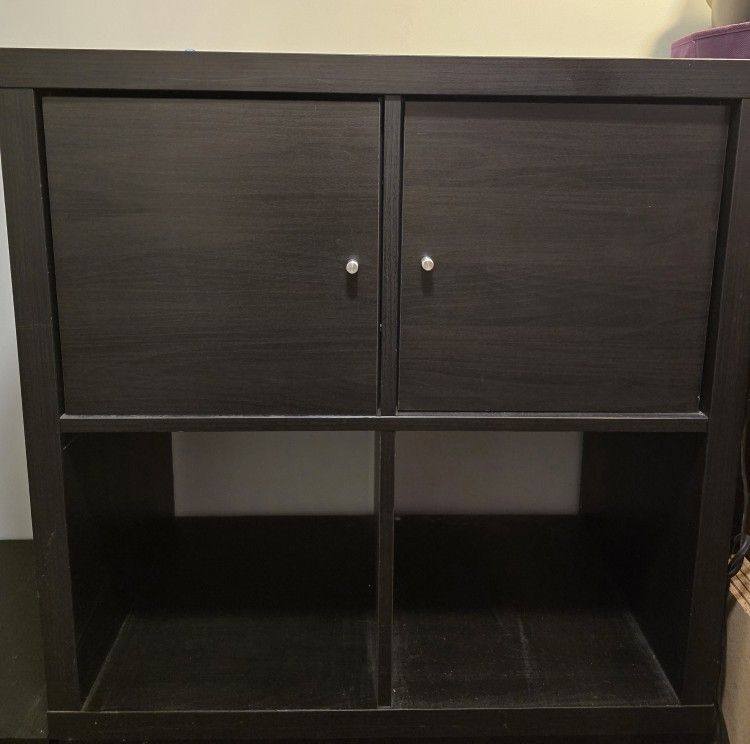 IKEA Kallax 2x2 Shelving With 2 Door Inserts, 2 Available